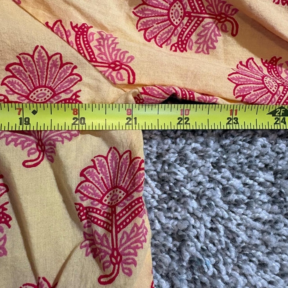 Sundance Women Cotton Lightweight Yellow Blouse Floral Contrasting Pattern Large - Picture 6 of 8